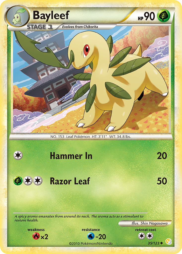 Bayleef hgss1-35 Uncommon from HeartGold & SoulSilver Set