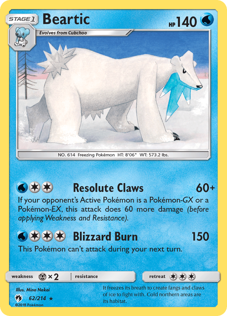 Beartic sm8-62 Rare from Lost Thunder Set