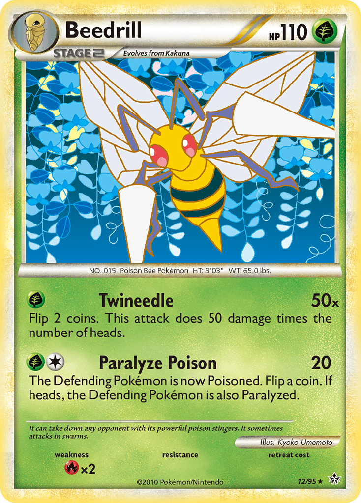 Beedrill hgss2-12 Rare from HS—Unleashed Set
