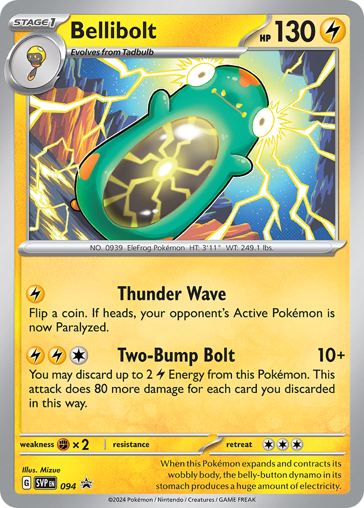Bellibolt svp-94 Promo from Scarlet & Violet Black Star Promos Set