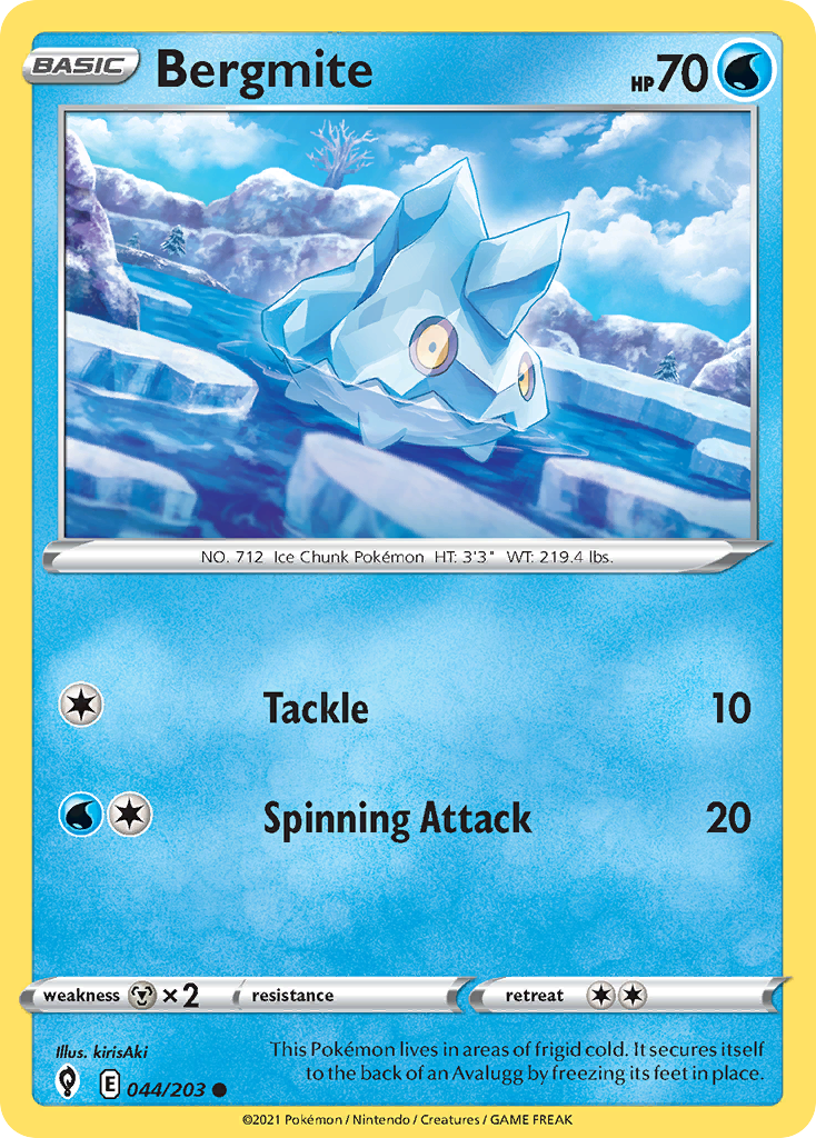 Bergmite swsh7-44 Common from Evolving Skies Set