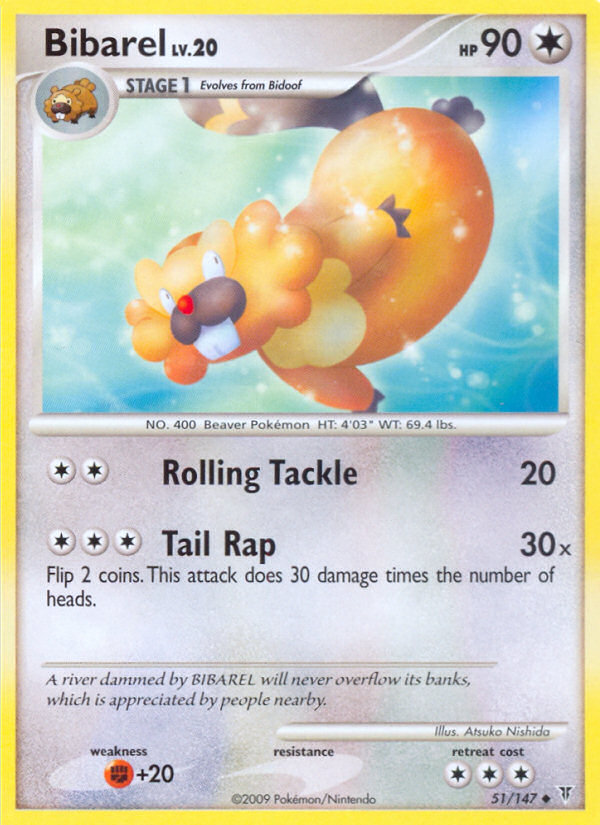 Bibarel pl3-51 Uncommon from Supreme Victors Set
