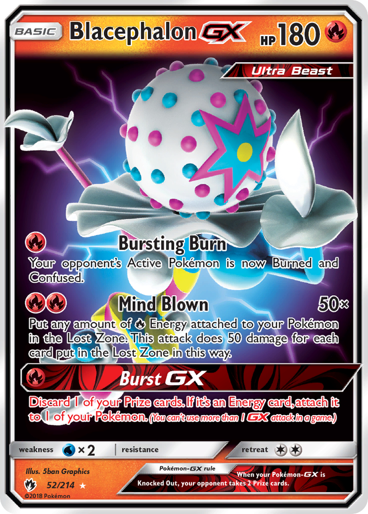 Blacephalon-GX sm8-52 Rare Holo GX from Lost Thunder Set