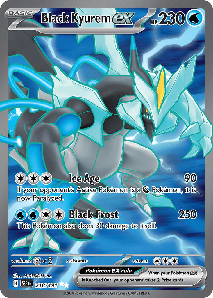 Black Kyurem ex sv8-218 Ultra Rare from Surging Sparks Set