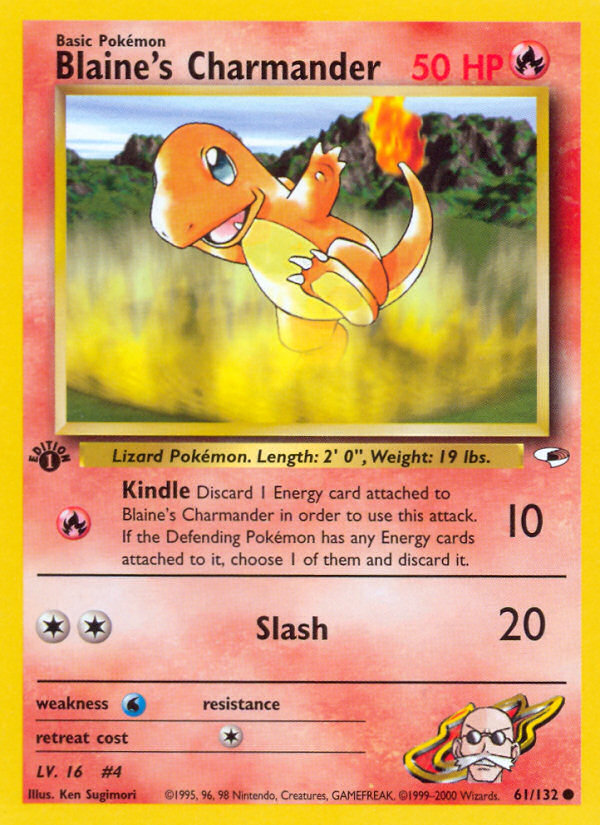 Blaine’s Charmander gym1-61 Common from Gym Heroes Set