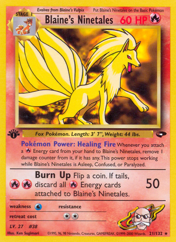 Blaine’s Ninetales gym2-21 Rare from Gym Challenge Set