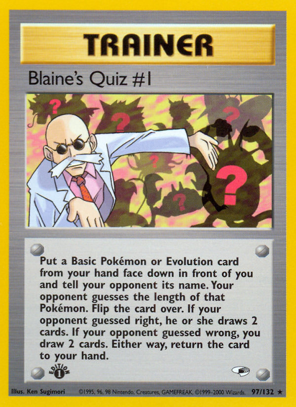 Blaine’s Quiz #1 gym1-97 Rare from Gym Heroes Set