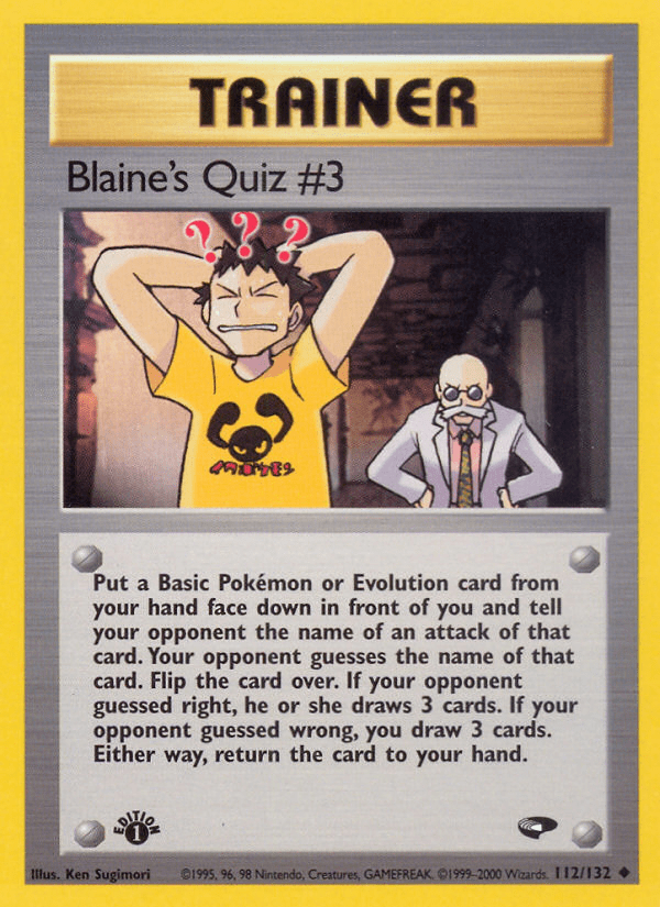 Blaine’s Quiz #3 gym2-112 Uncommon from Gym Challenge Set
