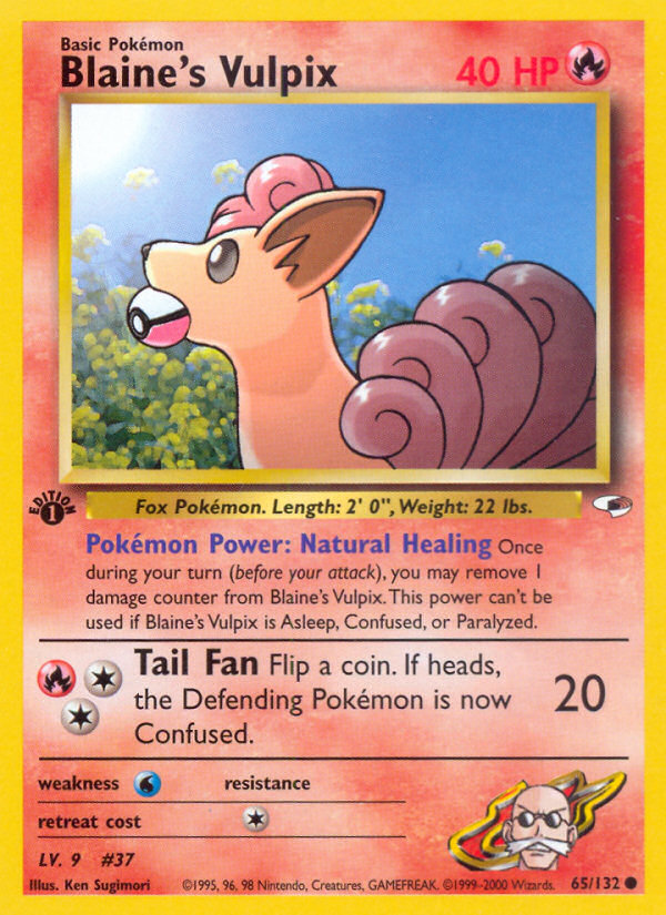 Blaine’s Vulpix gym1-65 Common from Gym Heroes Set