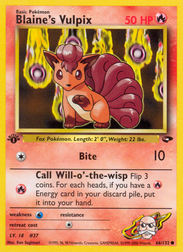 Blaine’s Vulpix gym2-66 Common from Gym Challenge Set