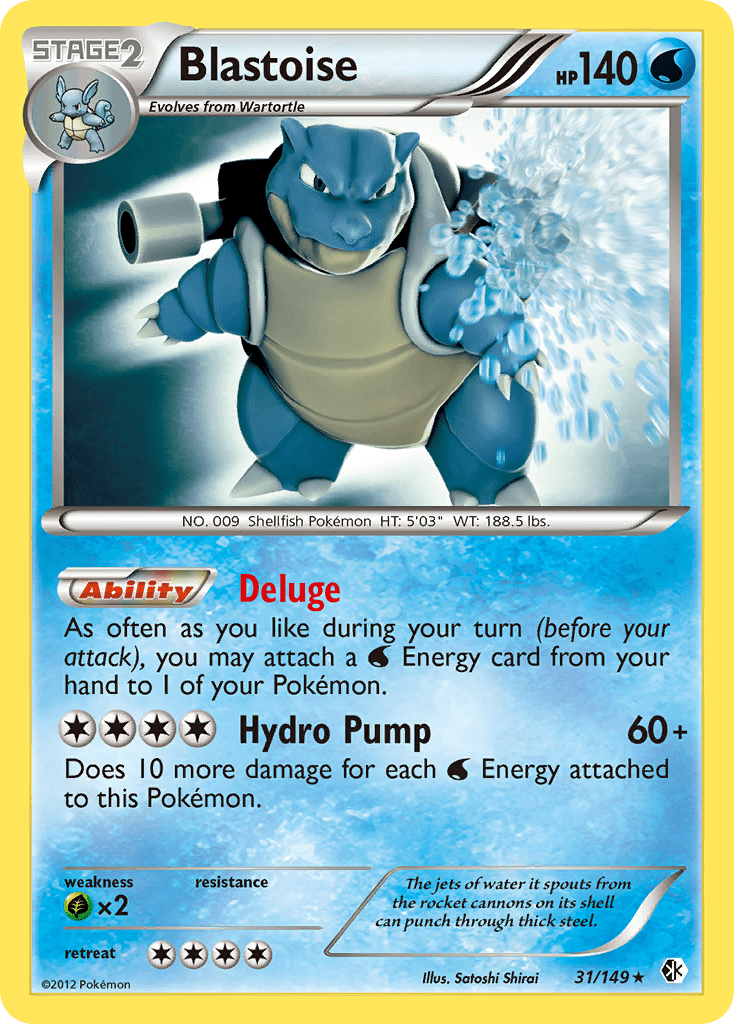 Blastoise bw7-31 Rare Holo from Boundaries Crossed Set