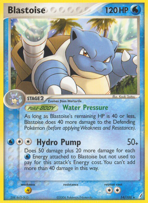 Blastoise ex14-14 Rare from Crystal Guardians Set