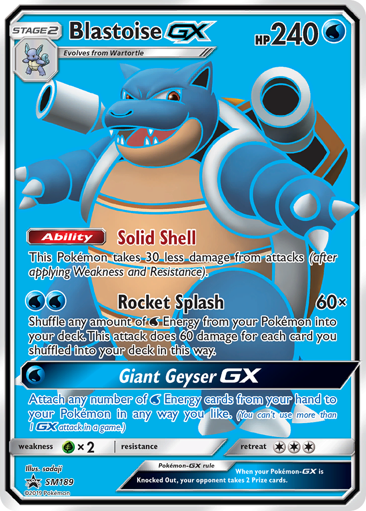 Blastoise-GX smp-SM189 Promo from SM Black Star Promos Set