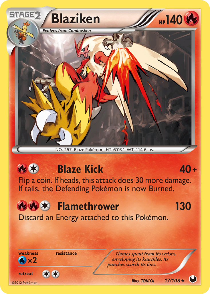 Blaziken bw5-17 Rare Holo from Dark Explorers Set