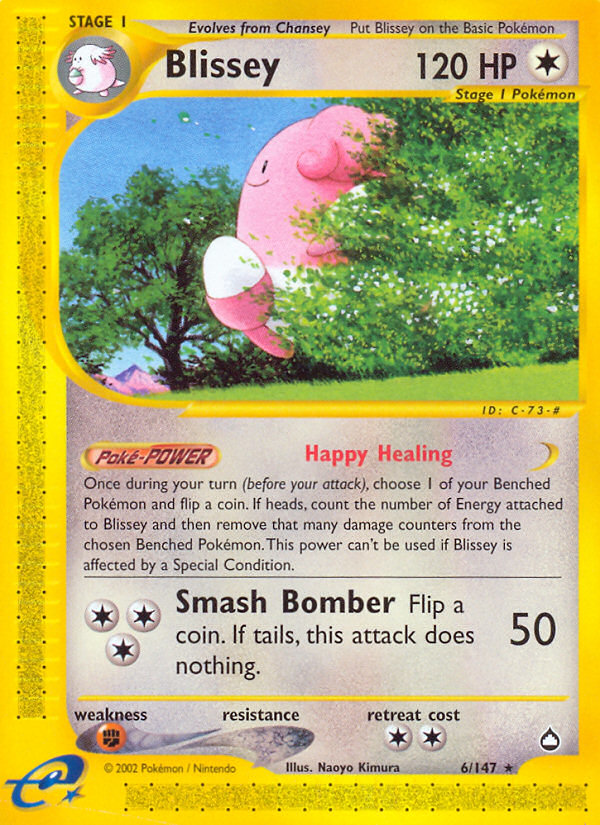 Blissey ecard2-6 Rare from Aquapolis Set