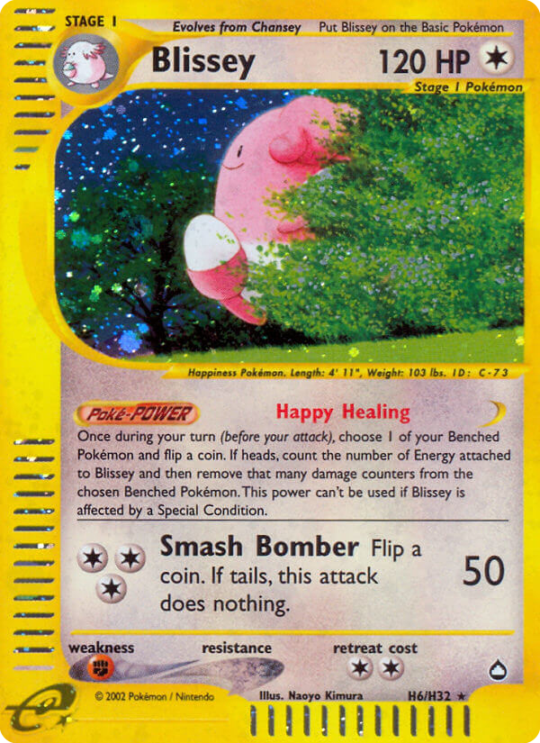 Blissey ecard2-H6 Rare Holo from Aquapolis Set