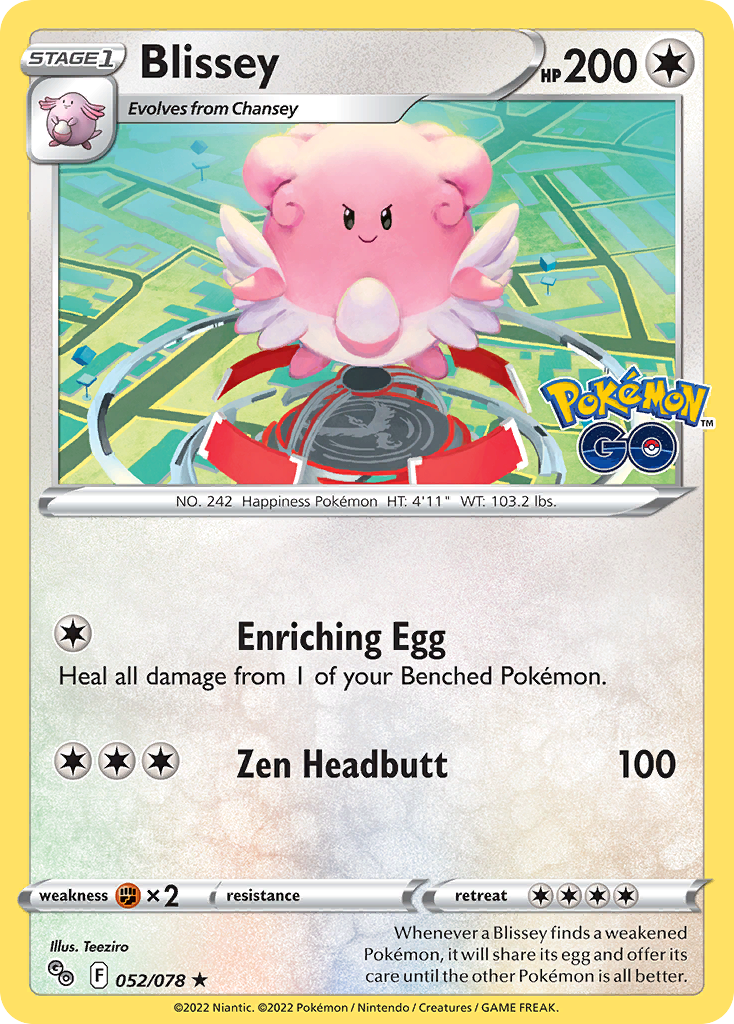 Blissey pgo-52 Rare Holo from Pokémon GO Set