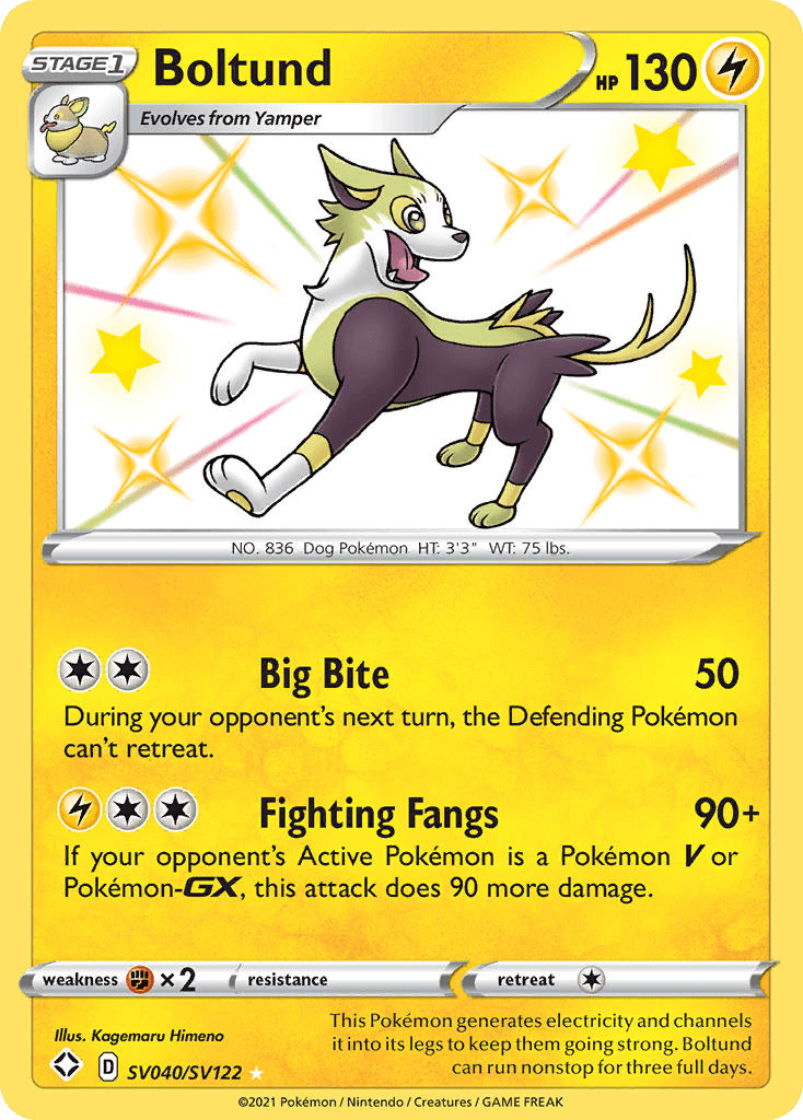 Boltund swsh45sv-SV040 Rare Shiny from Shining Fates Shiny Vault Set