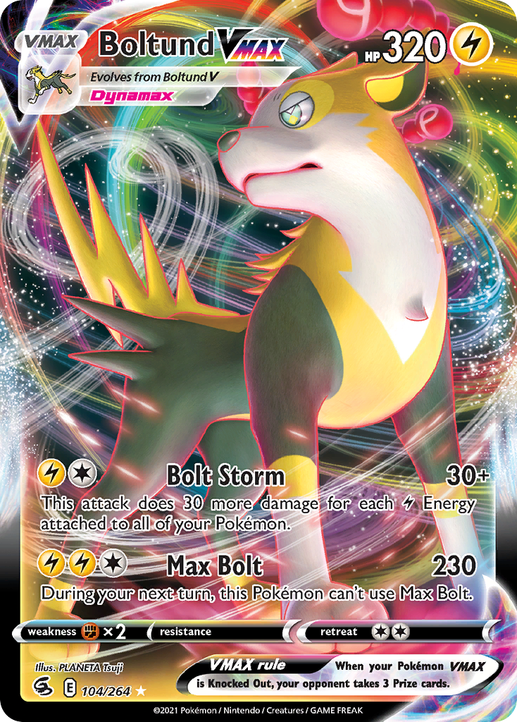 Boltund VMAX swsh8-104 Rare Holo VMAX from Fusion Strike Set