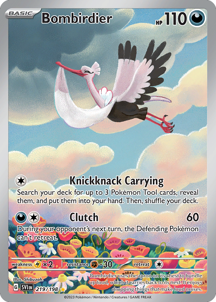 Bombirdier sv1-219 Illustration Rare from Scarlet & Violet Set