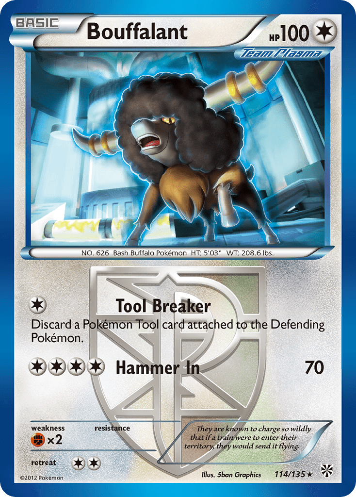 Bouffalant bw8-114 Rare from Plasma Storm Set