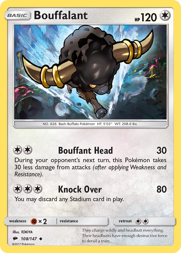 Bouffalant sm3-108 Uncommon from Burning Shadows Set