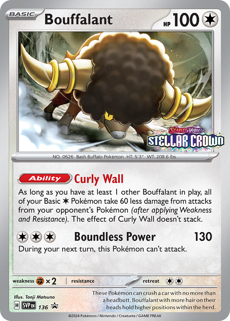 Bouffalant svp-136 Promo from Scarlet & Violet Black Star Promos Set