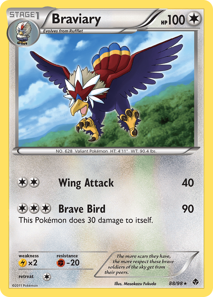 Braviary bw2-88 Rare Holo from Emerging Powers Set