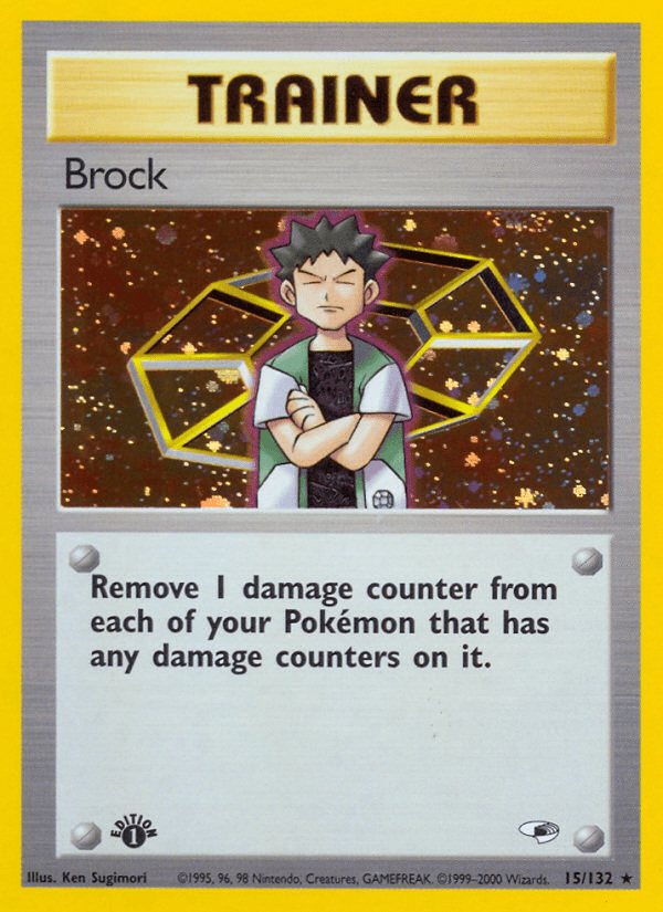 Brock gym1-15 Rare Holo from Gym Heroes Set