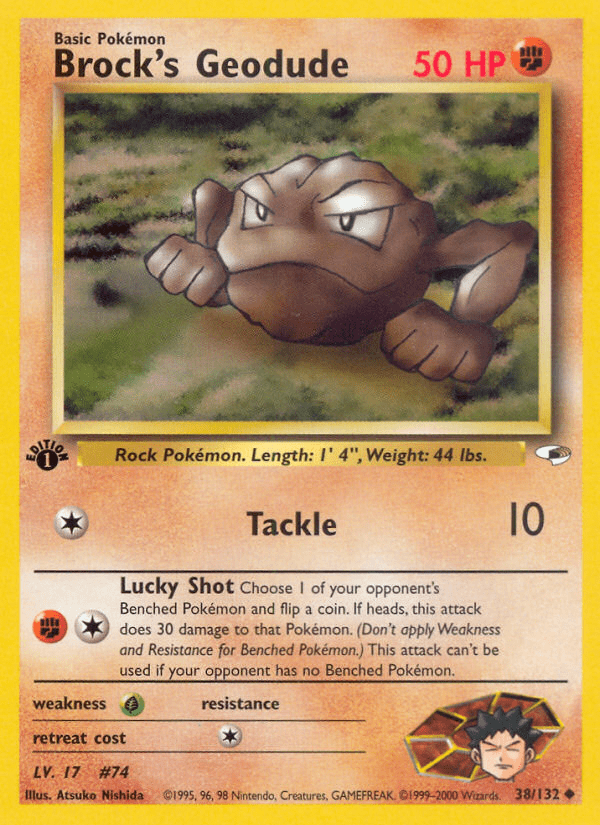 Brock’s Geodude gym1-38 Uncommon from Gym Heroes Set
