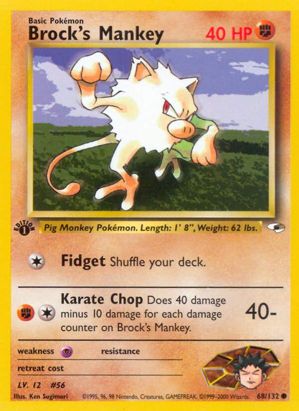 Brock’s Mankey gym1-68 Common from Gym Heroes Set