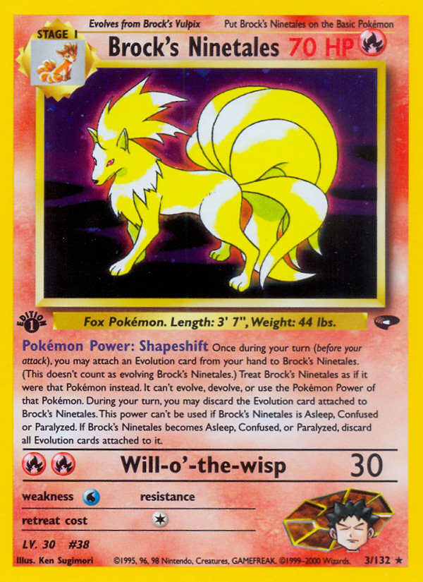 Brock’s Ninetales gym2-3 Rare Holo from Gym Challenge Set