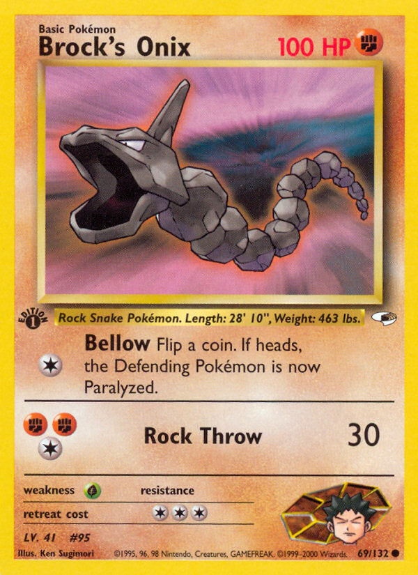 Brock’s Onix gym1-69 Common from Gym Heroes Set