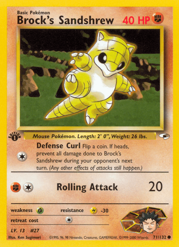 Brock’s Sandshrew gym1-71 Common from Gym Heroes Set