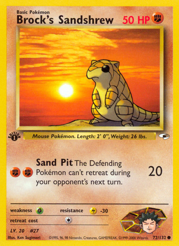 Brock’s Sandshrew gym1-72 Common from Gym Heroes Set