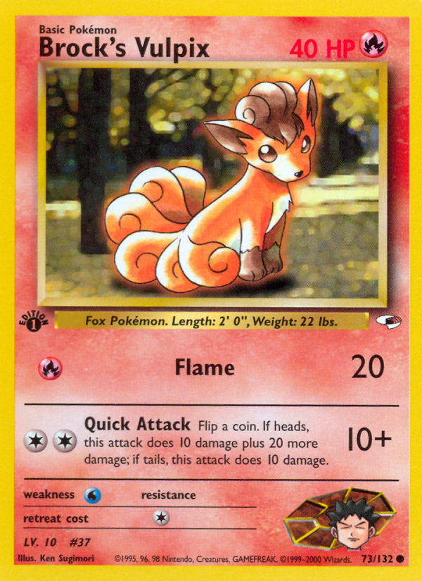 Brock’s Vulpix gym1-73 Common from Gym Heroes Set