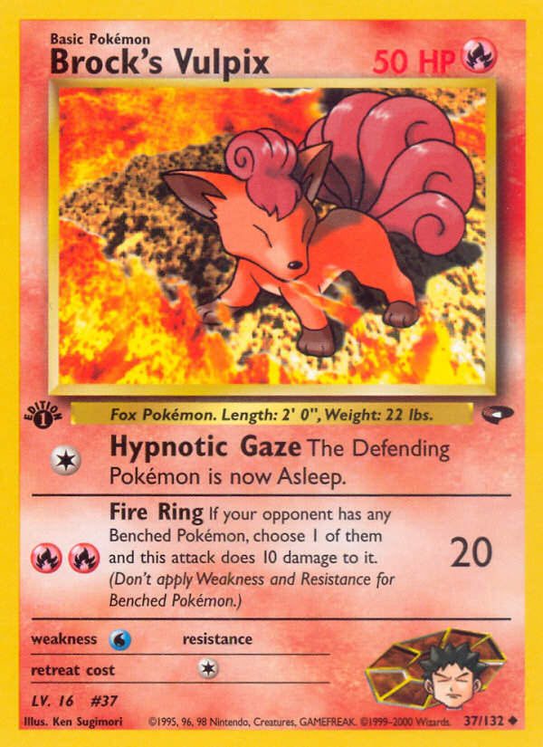 Brock’s Vulpix gym2-37 Uncommon from Gym Challenge Set