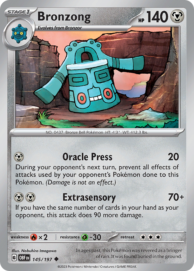 Bronzong sv3-145 Uncommon from Obsidian Flames Set