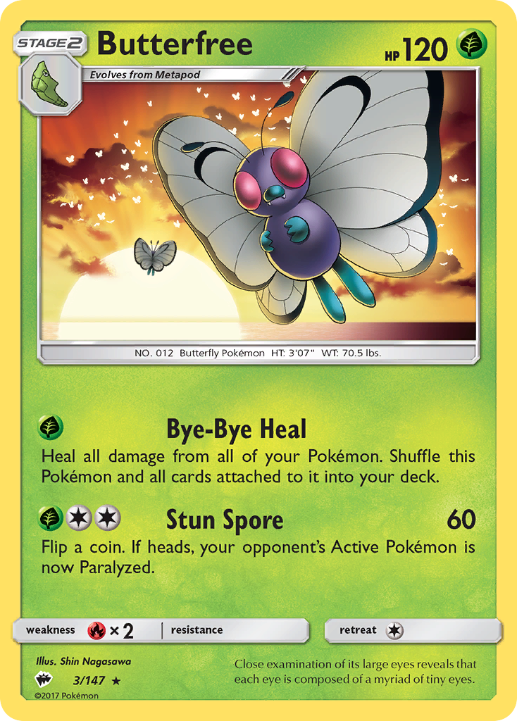 Butterfree sm3-3 Rare from Burning Shadows Set