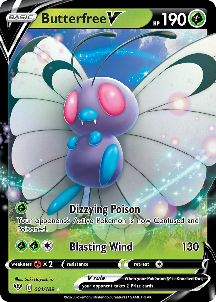 Butterfree V swsh3-1 Rare Holo V from Darkness Ablaze Set
