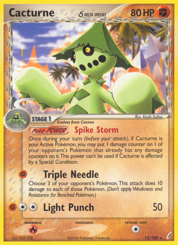 Cacturne δ ex14-15 Rare from Crystal Guardians Set