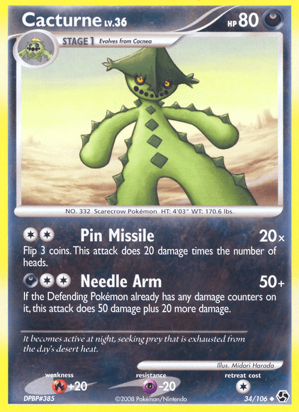 Cacturne dp4-34 Uncommon from Great Encounters Set