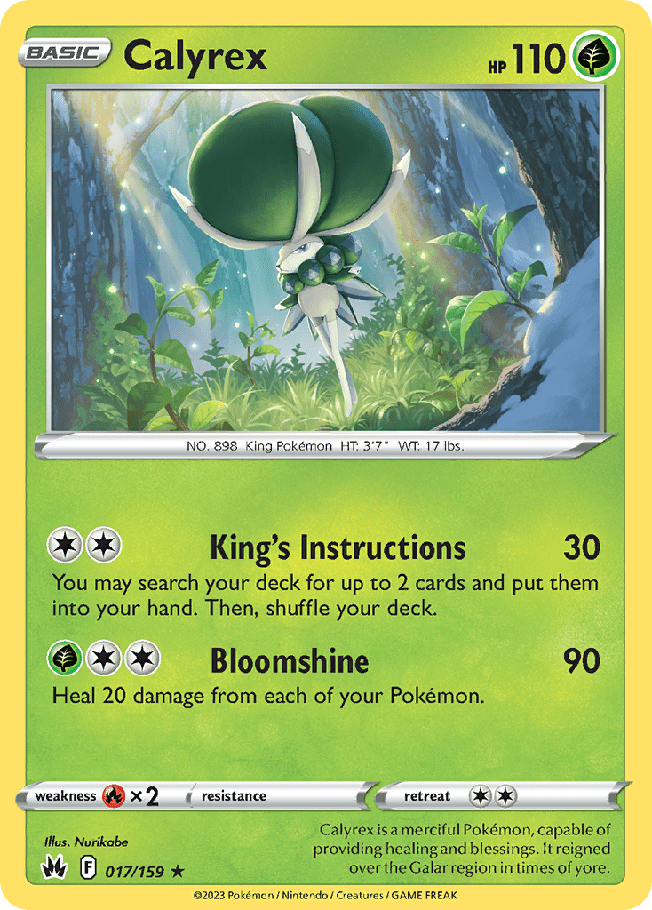 Calyrex swsh12pt5-17 Rare Holo from Crown Zenith Set