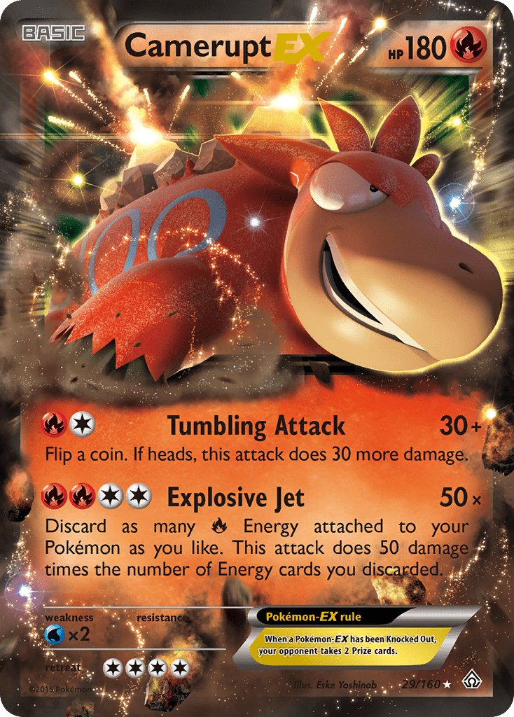 Camerupt-EX xy5-29 Rare Holo EX from Primal Clash Set