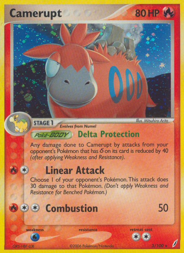 Camerupt ex14-3 Rare Holo from Crystal Guardians Set