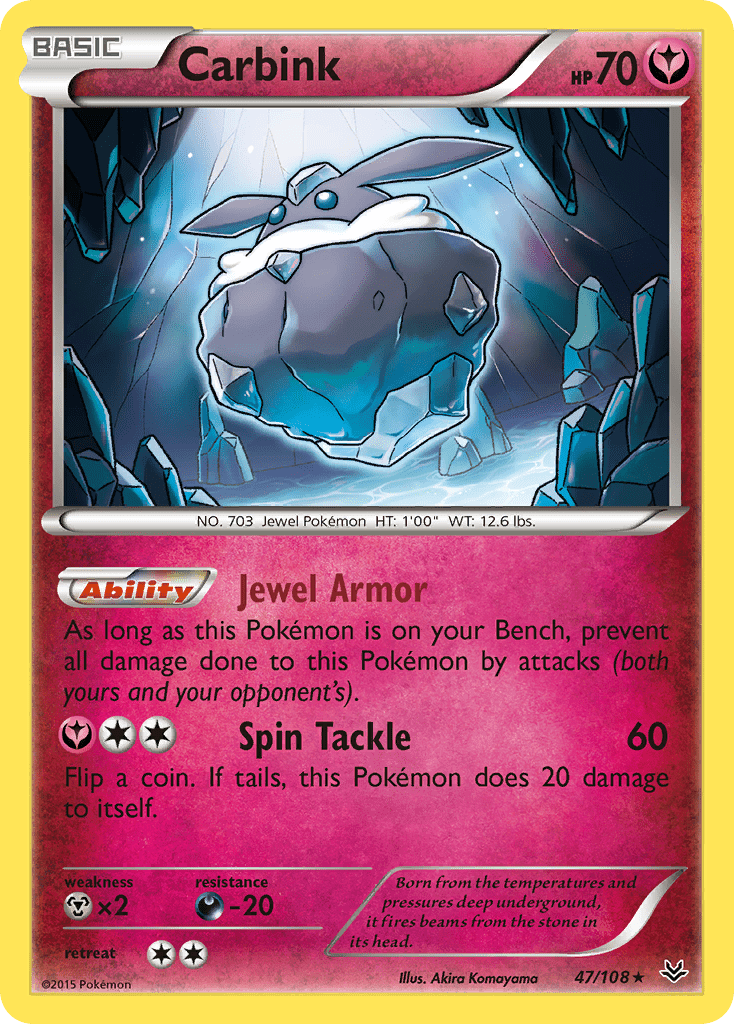Carbink xy6-47 Rare from Roaring Skies Set