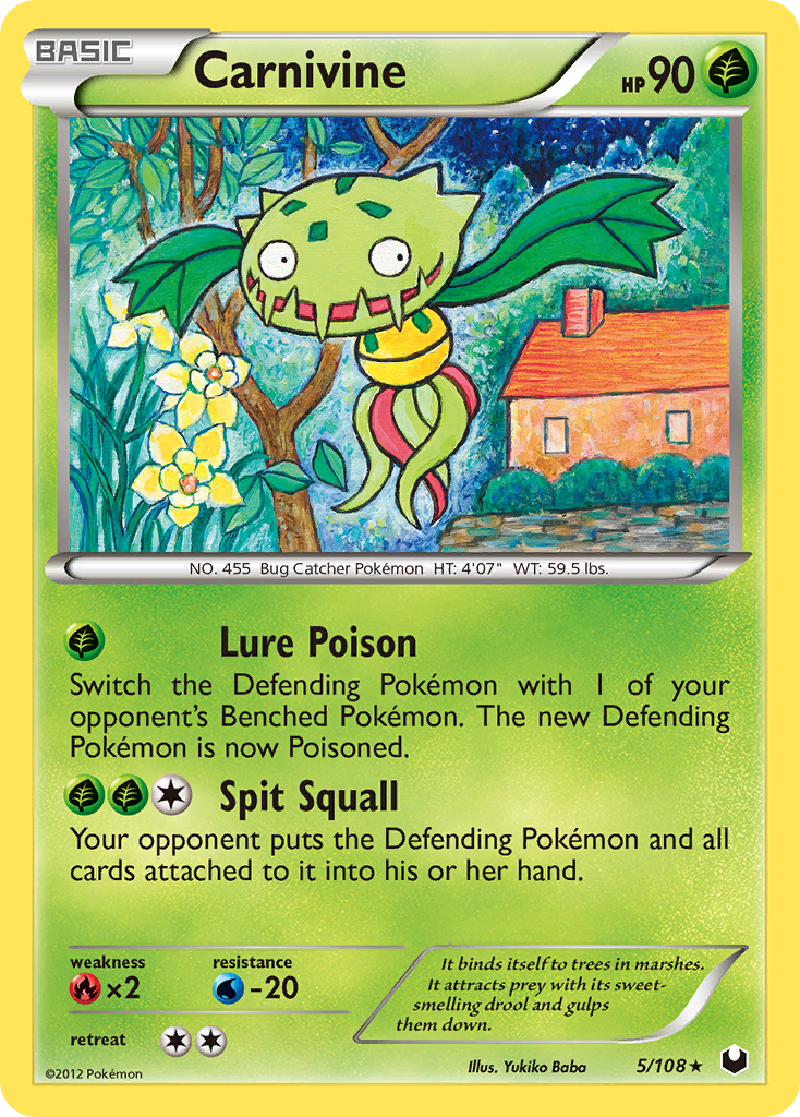 Carnivine bw5-5 Rare from Dark Explorers Set