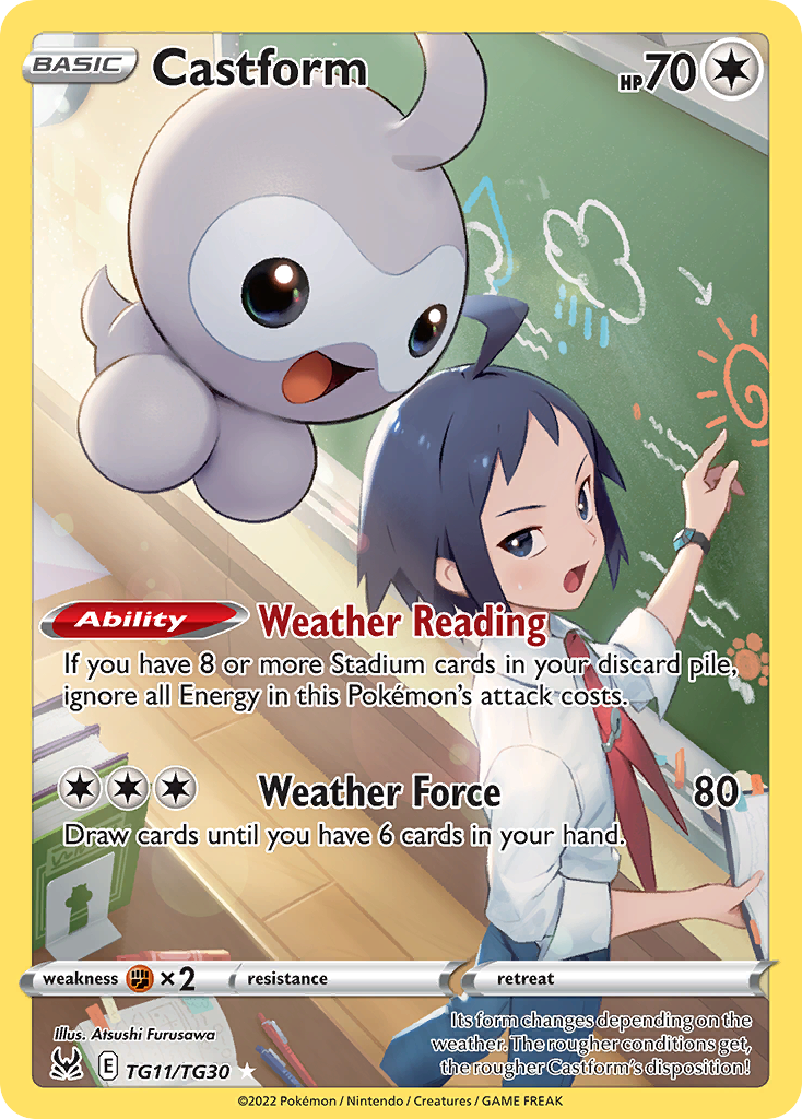 Castform swsh11tg-TG11 Trainer Gallery Rare Holo from Lost Origin Trainer Gallery Set