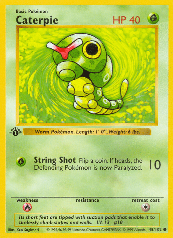 Caterpie base1-45 Common from Base Set