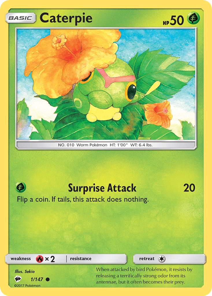 Caterpie sm3-1 Common from Burning Shadows Set